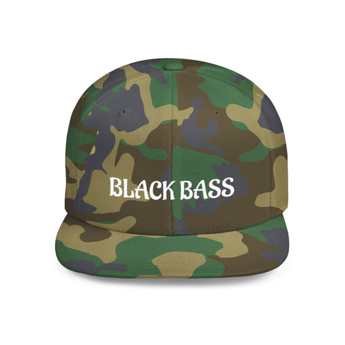 Flat Bill Snapback Hat — 'BLACK BANG' Embroidered Streetwear Cap