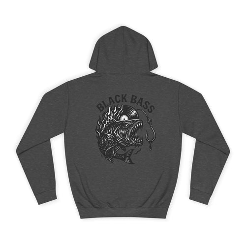 Hoodie — 'Black Bass' Vintage Fishing Graphic Pullover