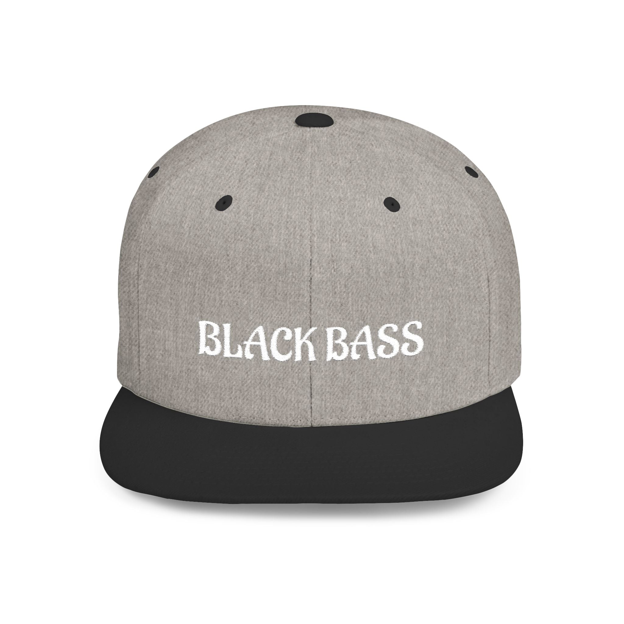Flat Bill Snapback Hat — 'BLACK BANG' Embroidered Streetwear Cap