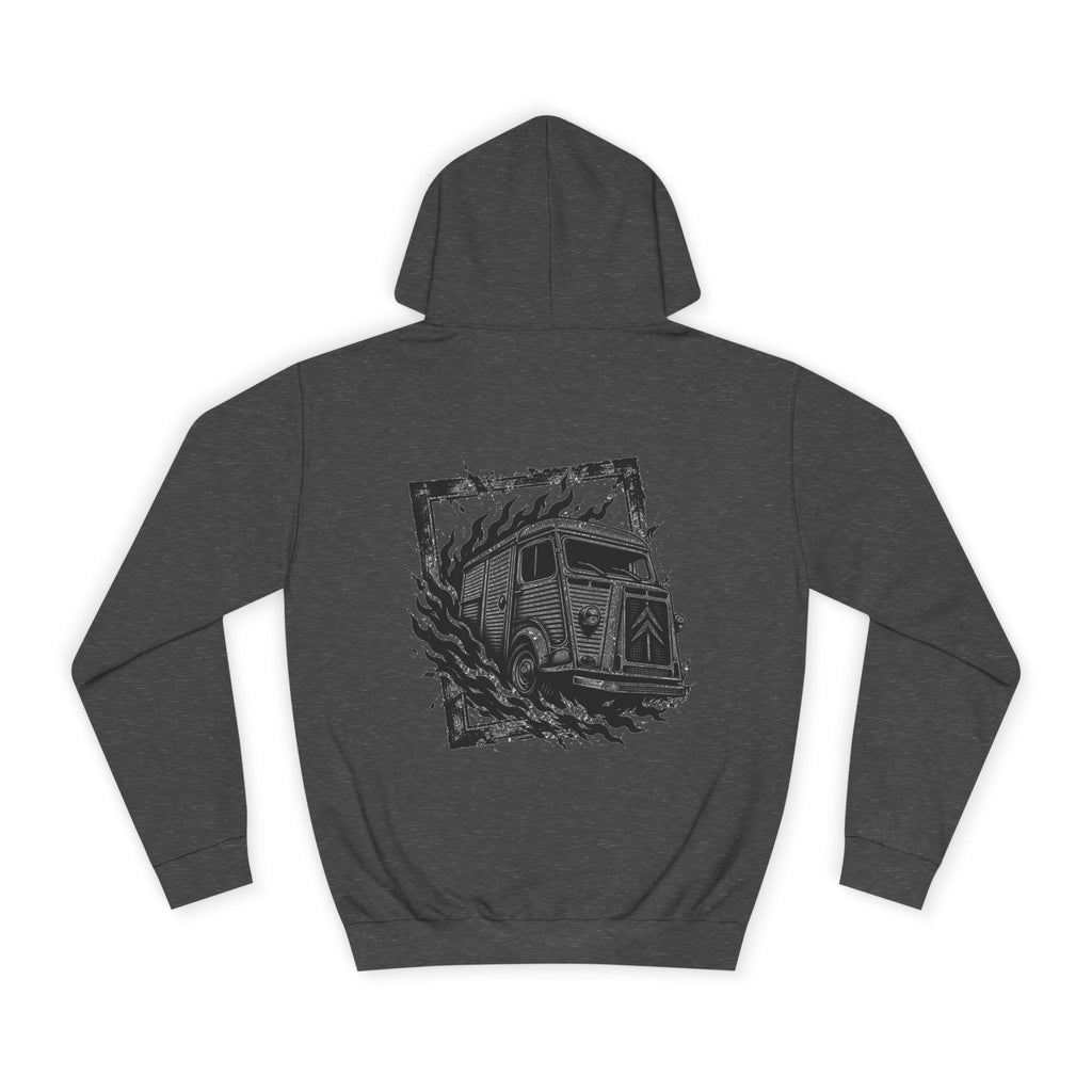 Vintage Camper Hoodie — Retro VW Bus Illustration Back Print