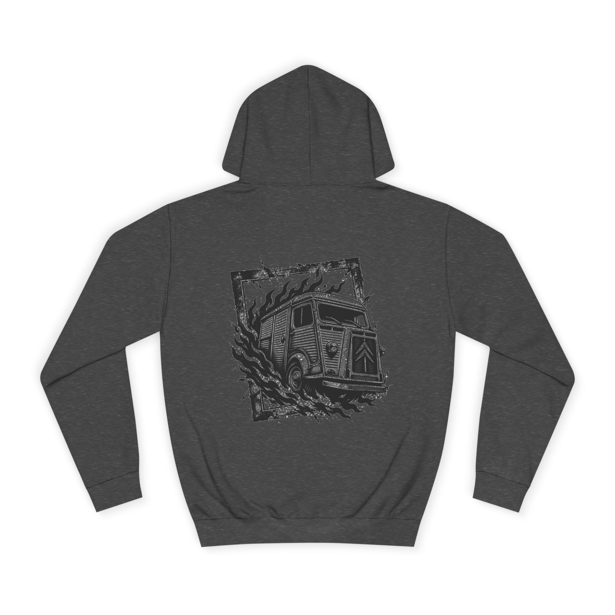 Vintage Camper Hoodie — Retro VW Bus Illustration Back Print