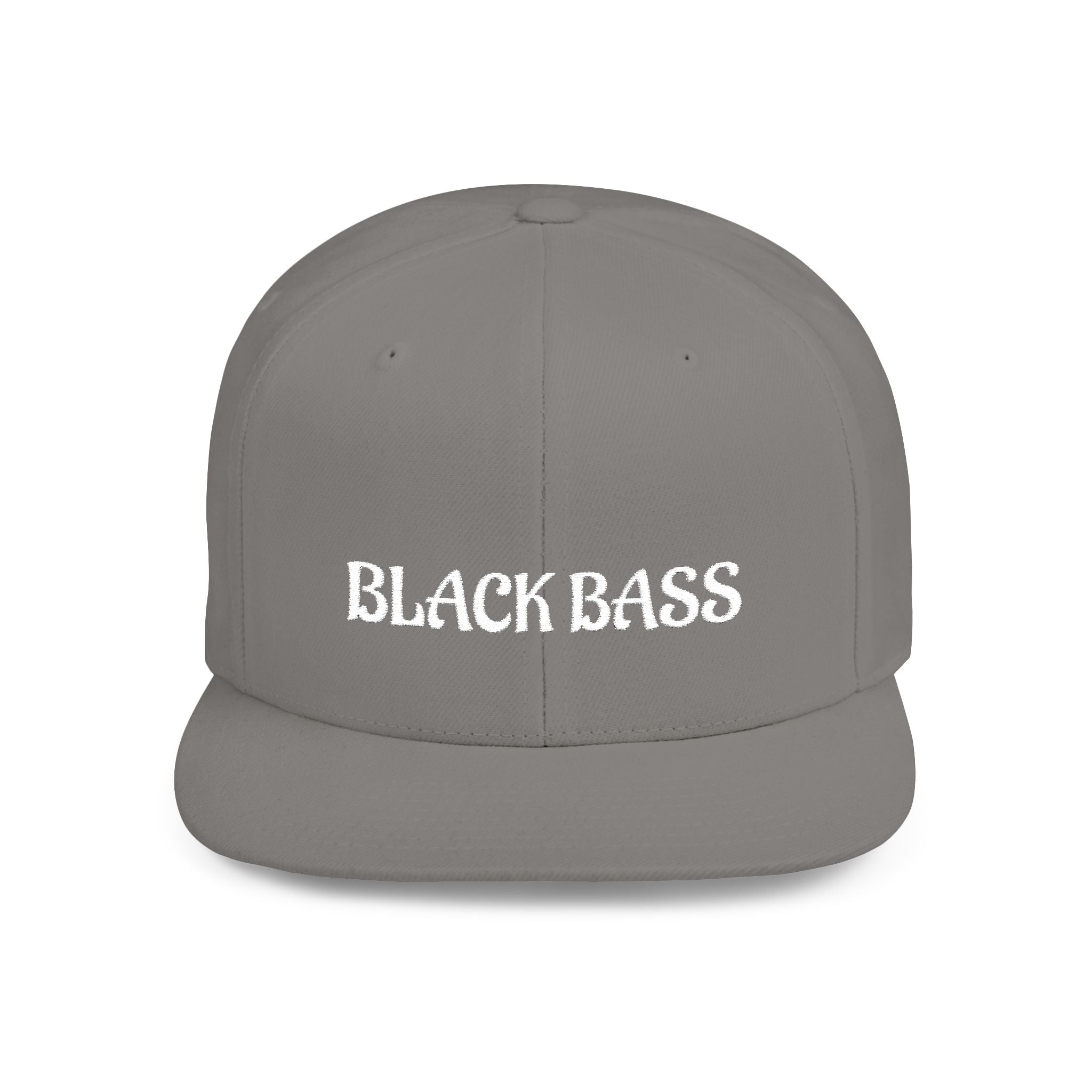 Flat Bill Snapback Hat — 'BLACK BANG' Embroidered Streetwear Cap