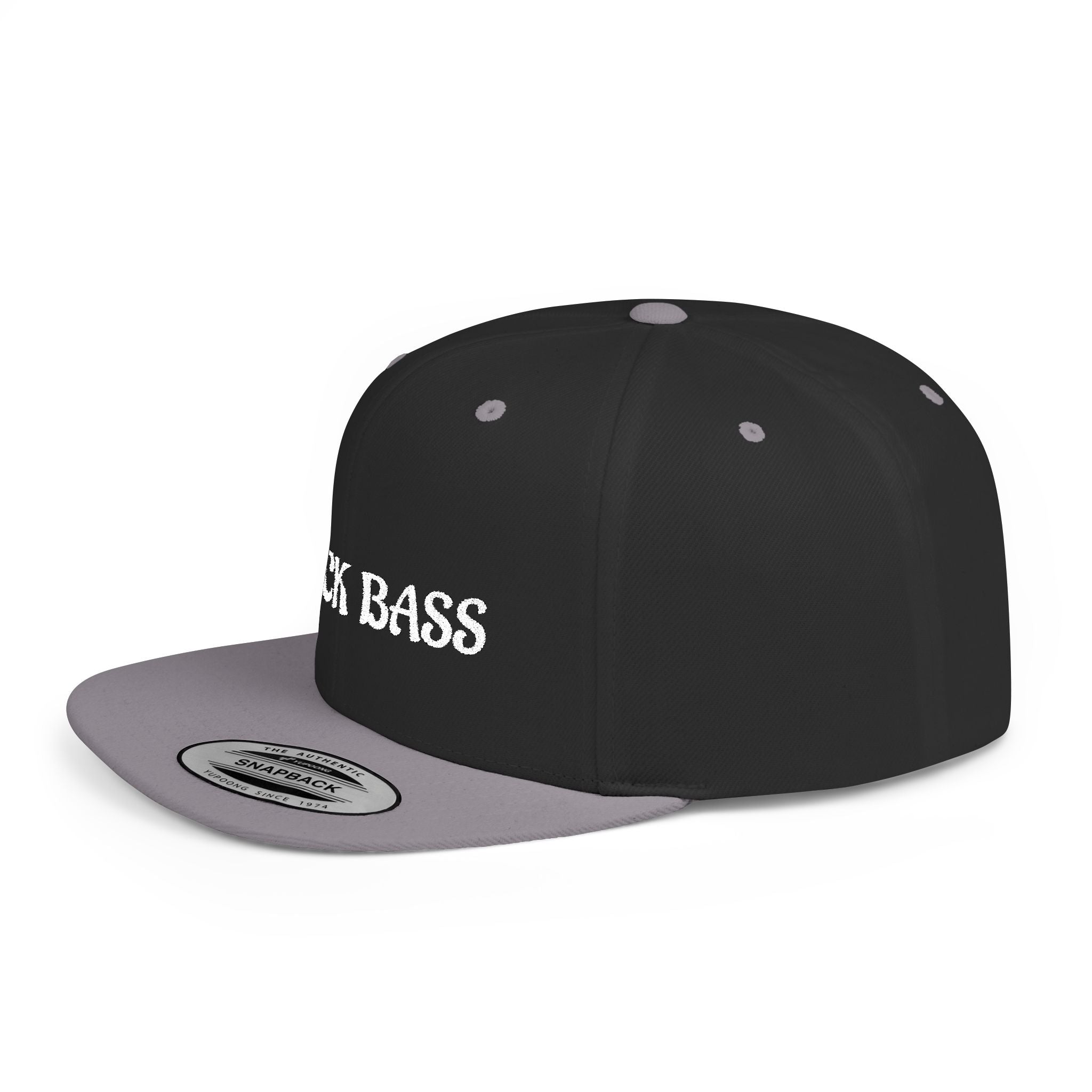 Flat Bill Snapback Hat — 'BLACK BANG' Embroidered Streetwear Cap
